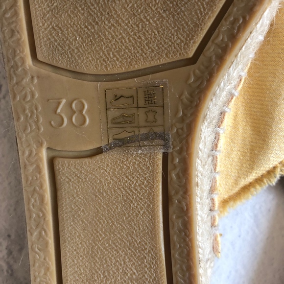 Castaner Yellow Espadrille Sandals Raw Edges Size 38 Fabric - Picture 7 of 8